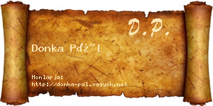 Donka Pál névjegykártya